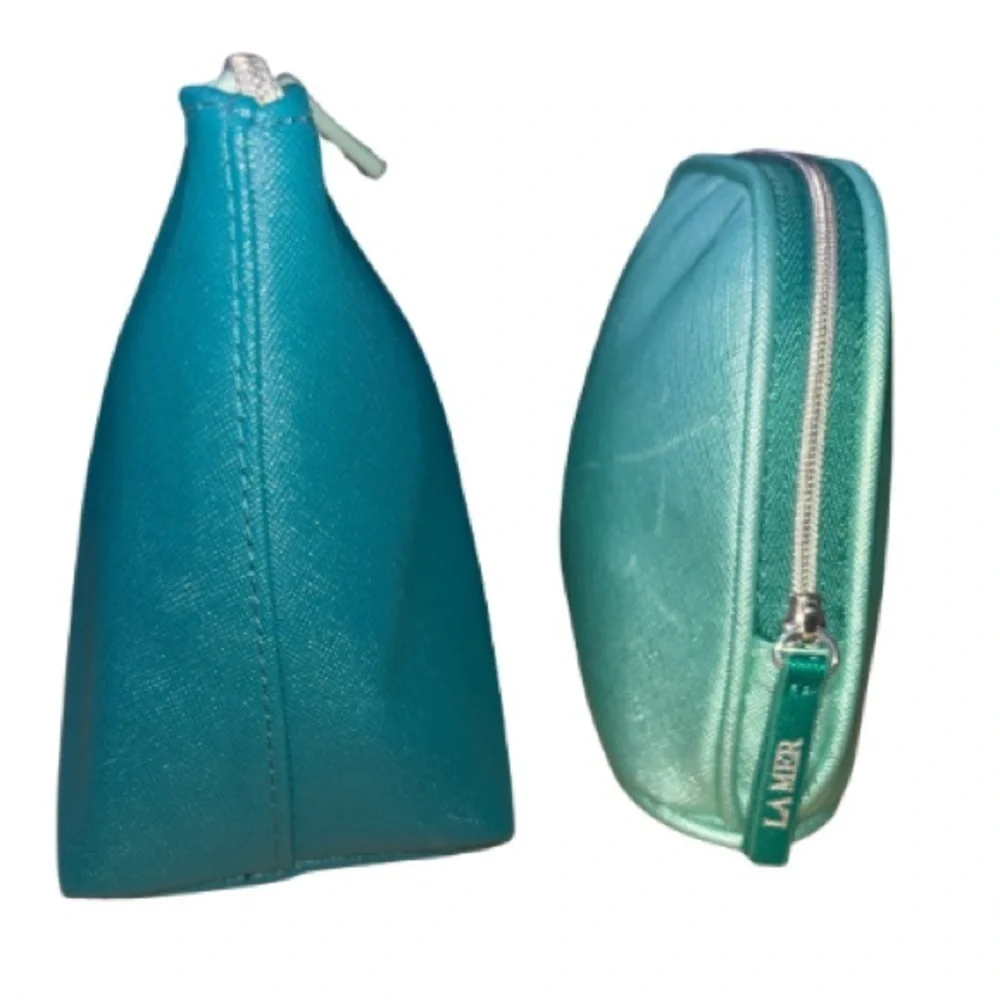La Mer Teal and Mint Cosmetic Pouches
